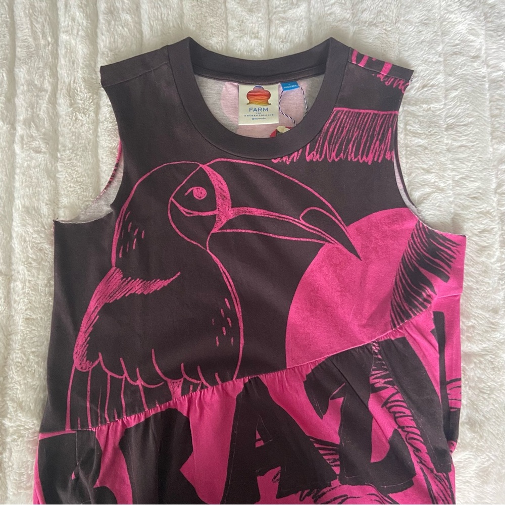 🌿|NWT| Farm Rio x Anthropologie Tiered Graphic Tshirt Dress - Picture 5 of 11
